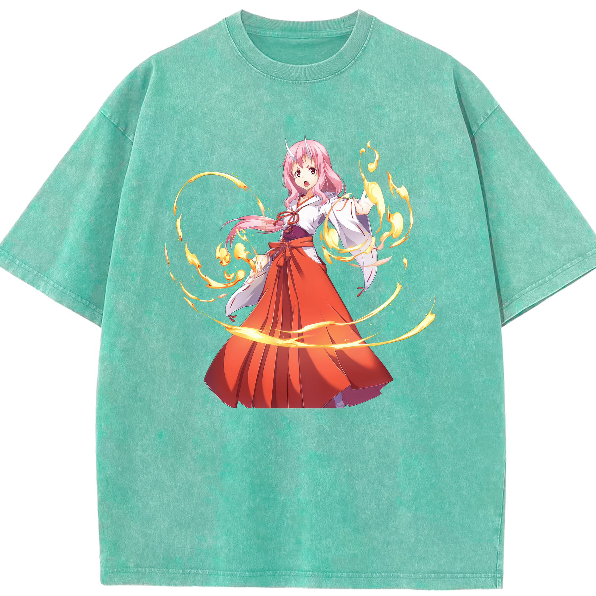 （画像用） 転スラ Regarding Reincarnated to Slime 綿100% ヴィンテージ風 半袖Tシャツ（フロントプリント）